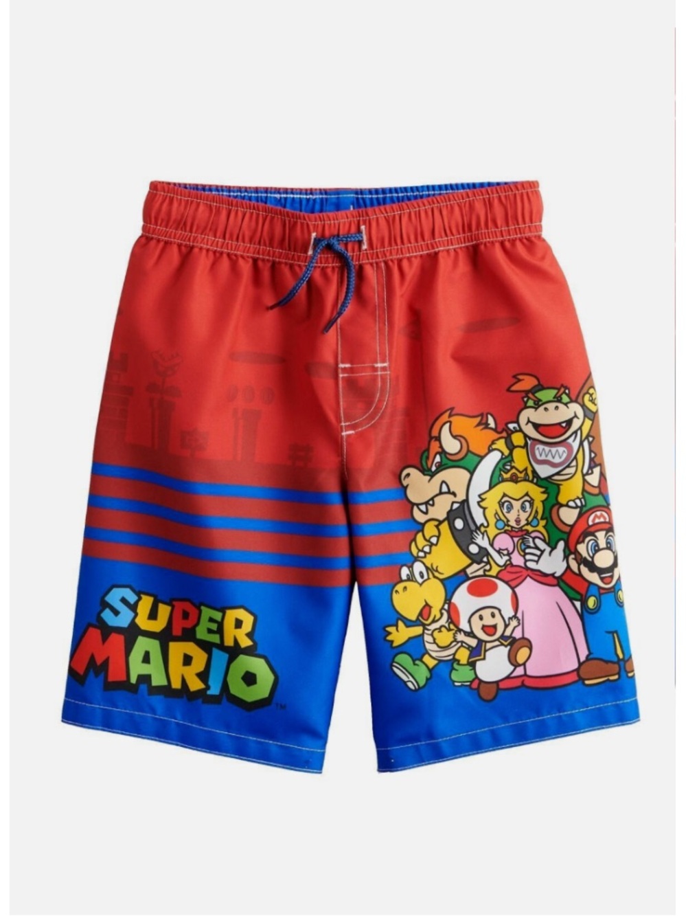 Nintendo Super Mario Red and Blue Kids Swim Shorts
